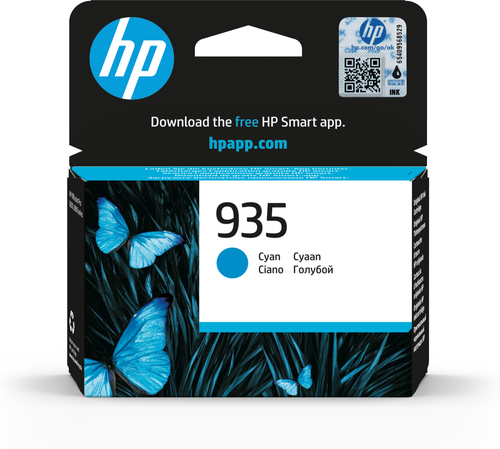 HP 935 Cyan Original Ink Cartridge, Rendement standard, Cyan, Encre à pigments, 4,5 ml, 1 pièce(s), 400 pages