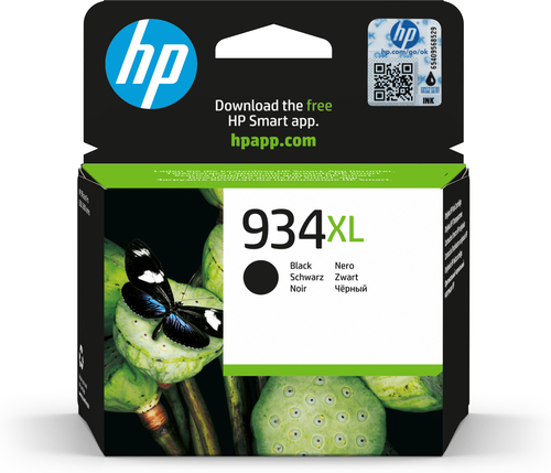 HP 934XL High Yield Black Original Ink Cartridge, Rendement élevé (XL), Noir, Encre à pigments, 25,5 ml, 1 pièce(s), 1000 pages