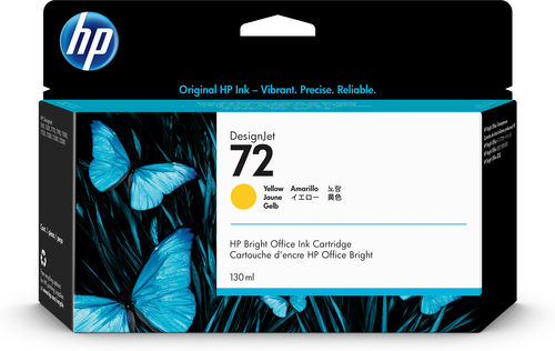 HP 72 130-ml Yellow DesignJet Ink Cartridge, Rendement élevé (XL), Jaune, Encre à colorant, 130 ml, 1 pièce(s)
