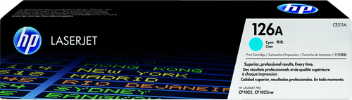 HP 126A toner LaserJet cyan authentique, 1000 pages, Cyan, 1 pièce(s)