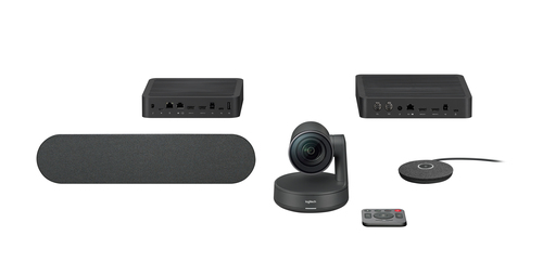 Logitech Rally Ultra-HD ConferenceCam, Système de vidéoconférence de groupe, 4K Ultra HD, 60 ips, 15x, Noir