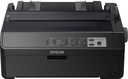 Epson LQ-590IIN, 550 caractères par seconde, 10 caractères par pouce, 6 copies, Code 128 (A/B/C), Code 39, EAN13, EAN8, Interleaved 2/5, POSTNET, UPC-A, UPC-E, PC437, PC708, PC720, PC850, PC858, PC864, PCAR864, ISO 8859-15, Roman 8, Italique, Enveloppes, Étiquettes, Rouleau