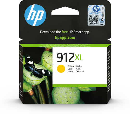 HP 912XL High Yield Yellow Original Ink Cartridge, Rendement élevé (XL), Jaune, Encre à pigments, 9,9 ml, 1 pièce(s), 825 pages