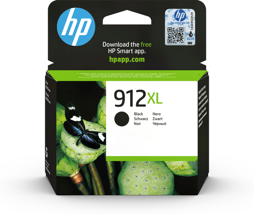 HP 912XL High Yield Black Original Ink Cartridge, Rendement élevé (XL), Noir, Encre à pigments, 21,7 ml, 1 pièce(s), 825 pages