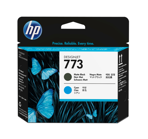 HP 773, HP DesignJet Z6600 Production Printer series, Noir mat, Cyan, C1Q20A, Singapour, 28 mm, 143 mm