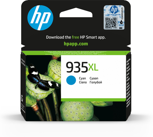 HP 935XL High Yield Cyan Original Ink Cartridge, Rendement élevé (XL), Cyan, Encre à pigments, 9,5 ml, 1 pièce(s), 825 pages