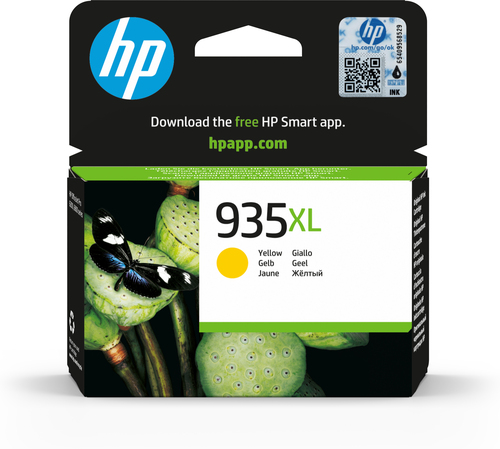 HP 935XL High Yield Yellow Original Ink Cartridge, Rendement élevé (XL), Jaune, Encre à pigments, 9,5 ml, 1 pièce(s), 825 pages