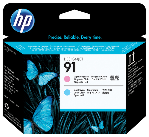 HP 91, HP DesignJet Z6100 Printer series, Jet d'encre, Magenta clair, Cyan clair, C9462A, Singapour, 28 mm