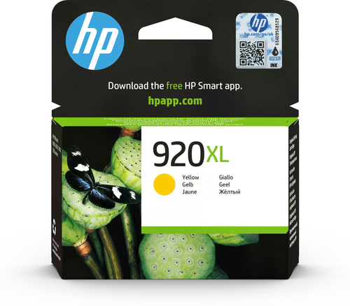 HP 920XL High Yield Yellow Original Ink Cartridge, Rendement élevé (XL), Jaune, Encre à colorant, 1 pièce(s), 700 pages