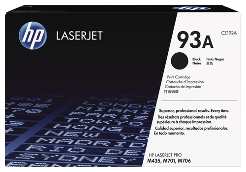 HP 93A Black Original LaserJet Toner Cartridge, 12000 pages, Noir, 1 pièce(s)