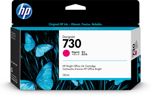 HP 730 130-ml Magenta DesignJet Ink Cartridge, Rendement standard, Magenta, Encre à colorant, 130 ml, 1 pièce(s)
