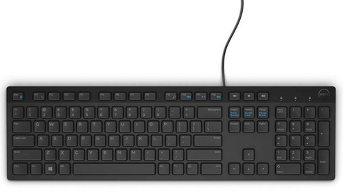 DELL KB216, Taille réelle (100 %), Avec fil, USB, AZERTY, Noir