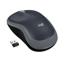 Logitech M185, Ambidextre, Optique, RF sans fil, 1000 DPI, Noir, Gris