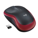 Logitech M185, Ambidextre, Optique, RF sans fil, 1000 DPI, Noir, Rouge