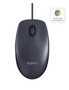Logitech B100, Ambidextre, Optique, USB Type-A, 800 DPI, Noir