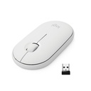 Logitech Pebble M350, Ambidextre, Optique, RF sans fil + Bluetooth, 1000 DPI, Blanc