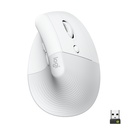 Logitech Lift, Droitier, Conception verticale, Optique, RF sans fil + Bluetooth, 4000 DPI, Blanc