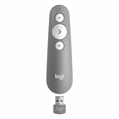 Logitech R500, Bluetooth/RF, USB, 20 m, Gris