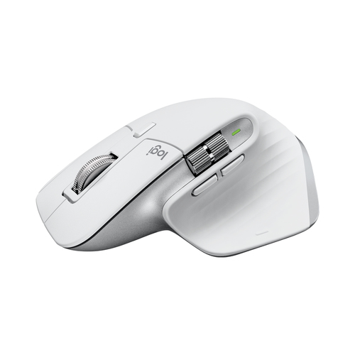Logitech MX Master 3S, Droitier, Laser, RF sans fil + Bluetooth, 8000 DPI, Argent, Blanc