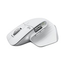 Logitech MX Master 3S, Droitier, Laser, RF sans fil + Bluetooth, 8000 DPI, Argent, Blanc
