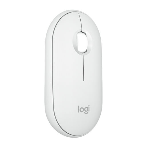 Logitech Pebble 2 M350s, Ambidextre, Optique, RF sans fil + Bluetooth, 4000 DPI, Blanc