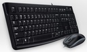 Logitech Desktop MK120, Avec fil, USB, AZERTY, Noir, Souris incluse