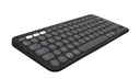 Logitech Pebble Keys 2 K380s, Mini, Sans fil, RF sans fil + Bluetooth, Commutateur de touche « ciseaux », AZERTY, Graphite