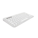 Logitech Pebble Keys 2 K380s, Mini, Sans fil, RF sans fil + Bluetooth, Commutateur de touche « ciseaux », AZERTY, Blanc