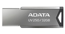 ADATA UV250, 32 Go, USB Type-A, 2.0, Sans capuchon, 5,6 g, Argent