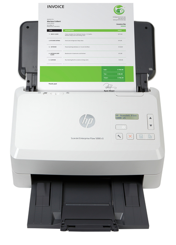 HP ScanJet Enterprise Flow 5000 s5, 216 x 3100 mm, 600 x 600 DPI, Alimentation feuille à feuille de scanner, Blanc, CMOS CIS, 7500 pages