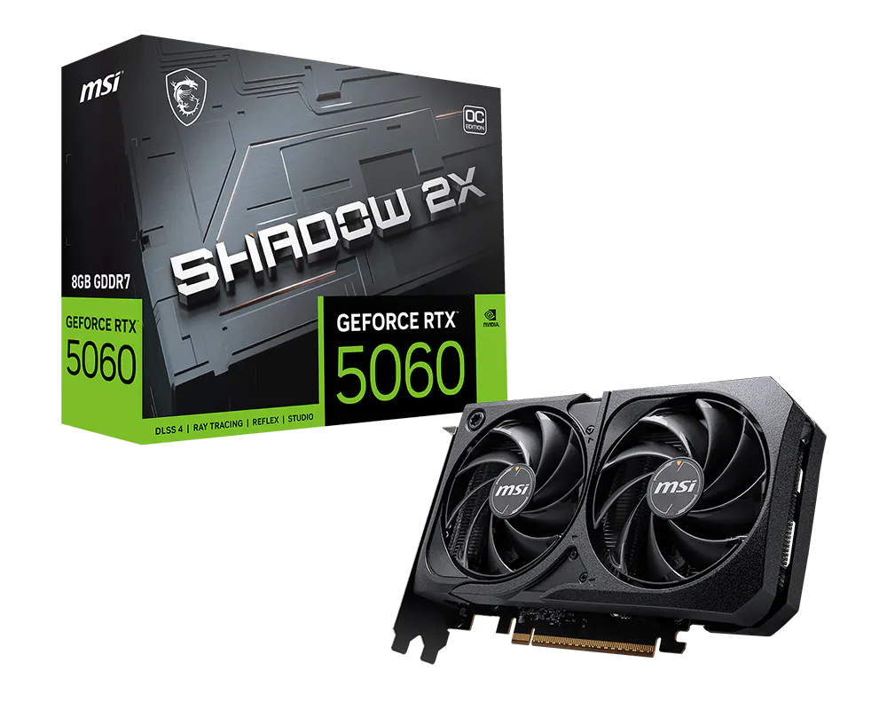 MSI Carte Graphique GeForce RTX 5060 Ti 8G SHADOW 2X OC PLUS BULK