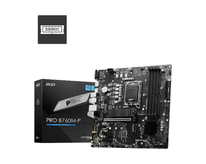 MSI Carte Mère PRO B760M-P. Intel B760. Socket LGA 1700. DDR5