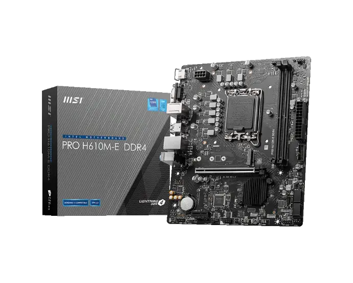 MSI Carte Mère PRO H610M-E. Intel H610. Socket LGA 1700. DDR4