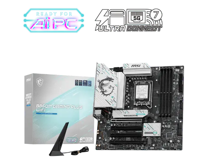 MSI Carte Mère B860M GAMING PLUS WIFI. Intel B860. Socket LGA 1851. DDR5