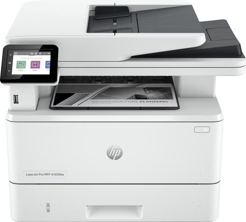 [2Z629A] HP LaserJet Pro MFP 4103fdw Printer, Laser, Impression mono, 1200 x 1200 DPI, A4, Impression directe, Blanc