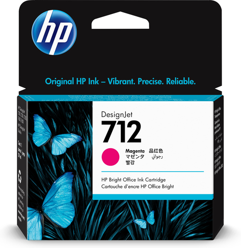 [3ED68A] HP 712 29-ml Magenta DesignJet Ink Cartridge, Rendement standard, Magenta, Encre à colorant, 29 ml, 1 pièce(s), Paquet unique