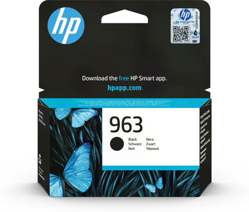 [3JA26AE] HP 963 Black Original Ink Cartridge, Rendement standard, Noir, Encre à pigments, 24,09 ml, 1 pièce(s), 1000 pages