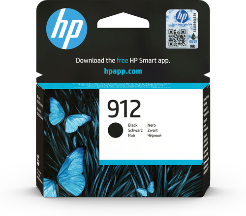 [3YL80AE] HP 912 Black Original Ink Cartridge, Rendement standard, Noir, Encre à pigments, 8,3 ml, 1 pièce(s), 300 pages