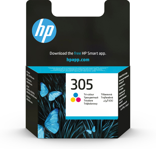[3YM60AE] HP 305 Tri-color Original Ink Cartridge, Rendement standard, Cyan, Magenta, Jaune, Encre à colorant, 2 ml, 1 pièce(s), Paquet unique