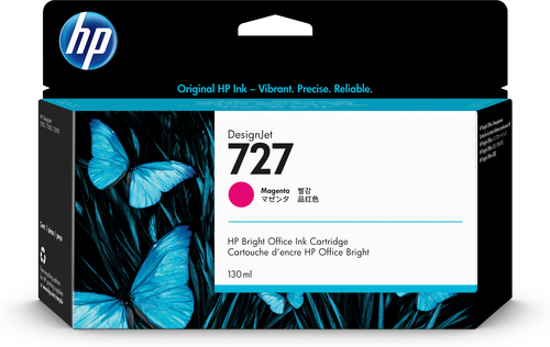 [B3P20A] HP 727 130-ml Magenta DesignJet Ink Cartridge, Rendement standard, Magenta, Encre à colorant, Encre à colorant, 130 ml, 1 pièce(s)