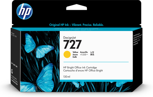 [B3P21A] HP 727 130-ml Yellow DesignJet Ink Cartridge, Rendement standard, Jaune, Encre à colorant, 130 ml, 1 pièce(s)