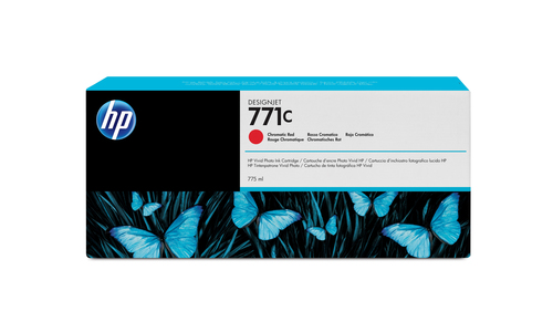 [B6Y08A] HP 771C 775-ml Chromatic Red DesignJet Ink Cartridge, Rendement standard, Rouge chromatique, Encre à pigments, 775 ml, 1 pièce(s)