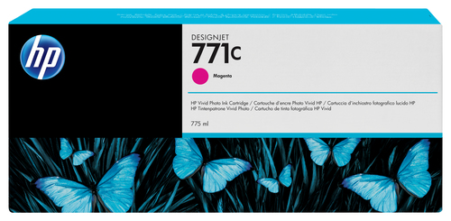 [B6Y09A] HP 771C 775-ml Magenta DesignJet Ink Cartridge, Rendement standard, Magenta, Encre à pigments, 775 ml, 1 pièce(s)