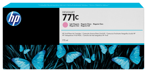 [B6Y11A] HP 771C 775-ml Light Magenta DesignJet Ink Cartridge, Rendement standard, Magenta clair, Encre à pigments, 775 ml, 1 pièce(s)