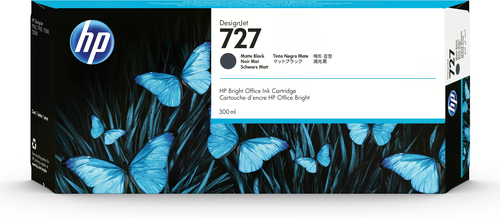 [C1Q12A] HP 727 300-ml Matte Black DesignJet Ink Cartridge, Rendement élevé (XL), Noir mat, Encre à pigments, Encre à pigments, 300 ml, 1 pièce(s)
