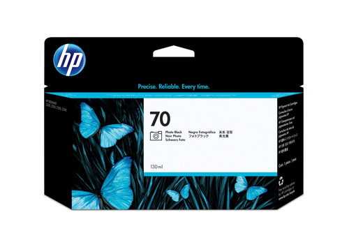 [C9449A] HP 70 130-ml Photo Black DesignJet Ink Cartridge, Rendement standard, Photo noire, Encre à pigments, Encre à pigments, 130 ml, 1 pièce(s)