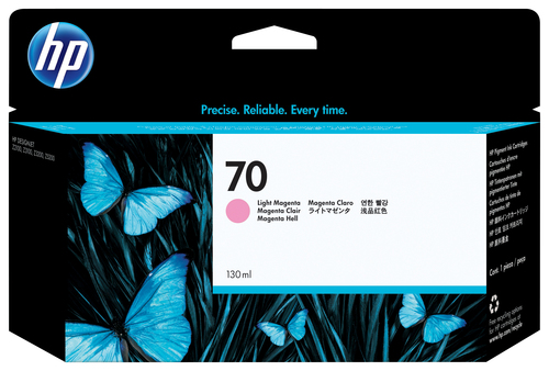 [C9455A] HP 70 130-ml Light Magenta DesignJet Ink Cartridge, Rendement standard, Magenta clair, Encre à pigments, 130 ml, 1 pièce(s)