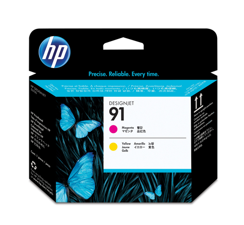[C9461A] HP 91, HP DesignJet Z6100 Printer series, Jet d'encre, Magenta, Jaune, C9461A, Singapour, 28 mm