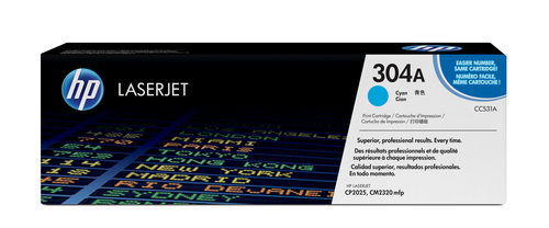 [CC531A] HP 304A toner LaserJet cyan authentique, 2800 pages, Cyan, 1 pièce(s)