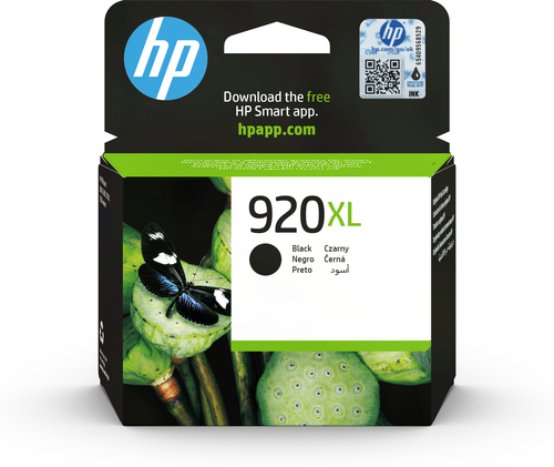 [CD975AE] HP 920XL High Yield Black Original Ink Cartridge, Rendement élevé (XL), Noir, Encre à pigments, 1 pièce(s), 1200 pages